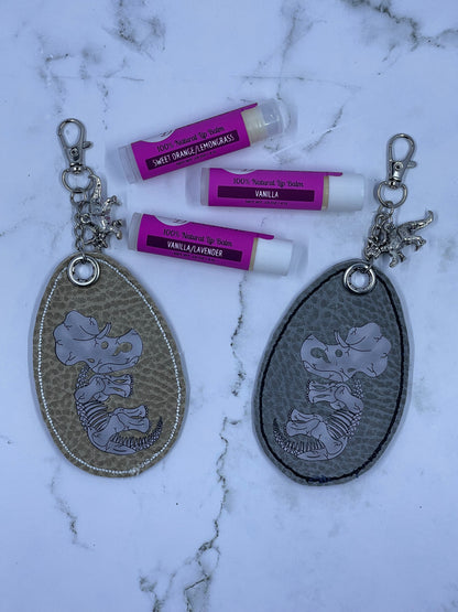 Dinosaur Egg Chapstick Keychains