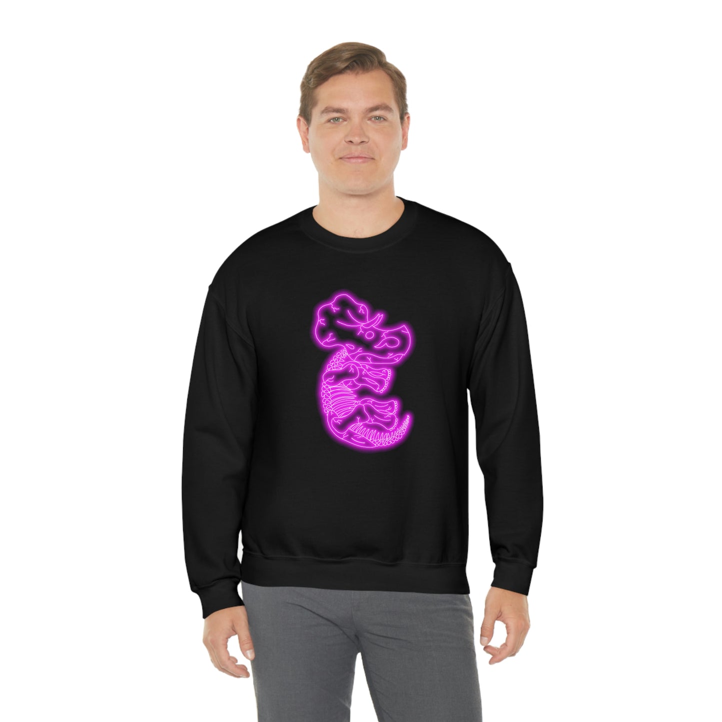 NEON Triceratops Skeleton Sweatshirt - Pink