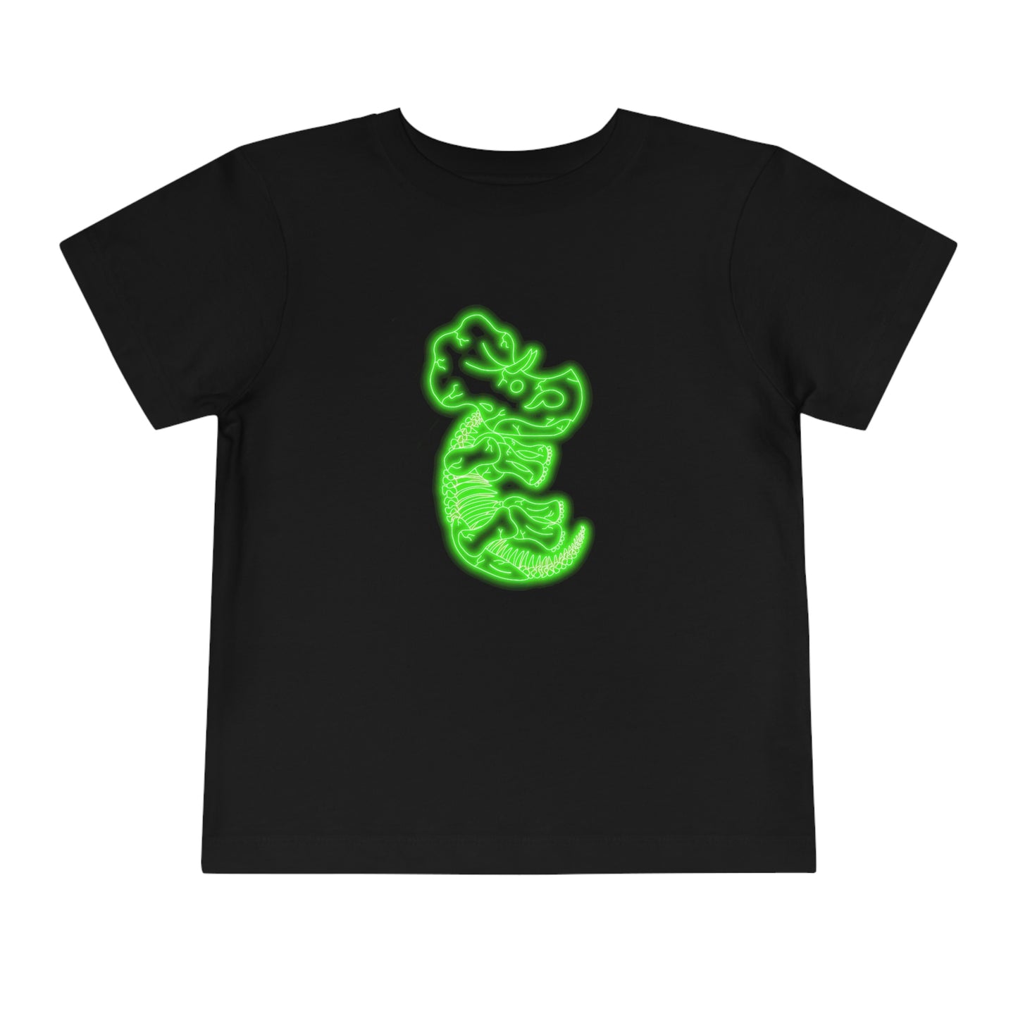 Toddler NEON Triceratops Skeleton Tee - Green