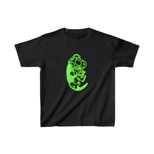 Kids NEON Brachiosaurus Skeleton Tee - Green