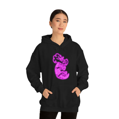 NEON Triceratops Skeleton Hoodie - Pink