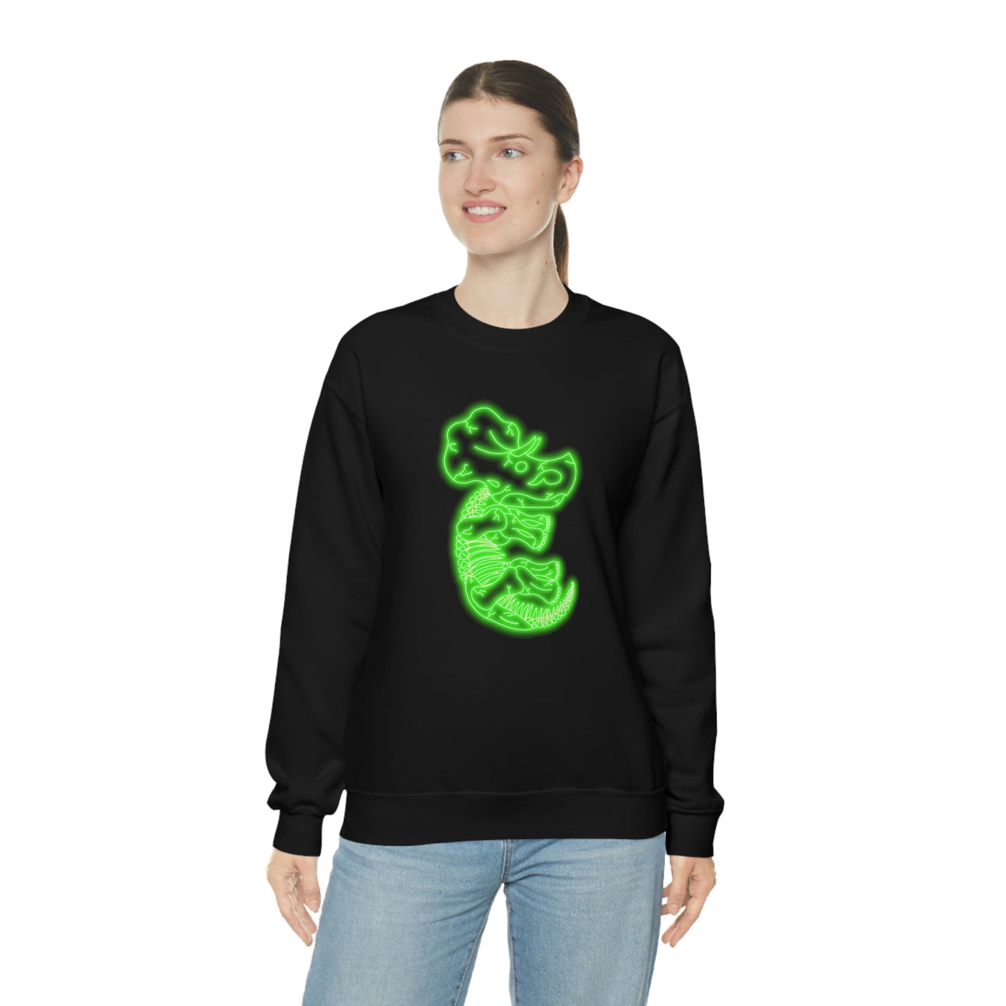 NEON Triceratops Skeleton Sweatshirt - Green