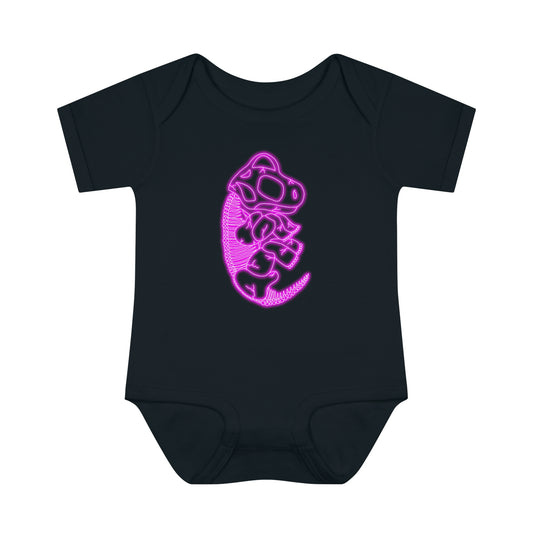 Infant NEON Brachiosaurus Skeleton Body Suit - Pink