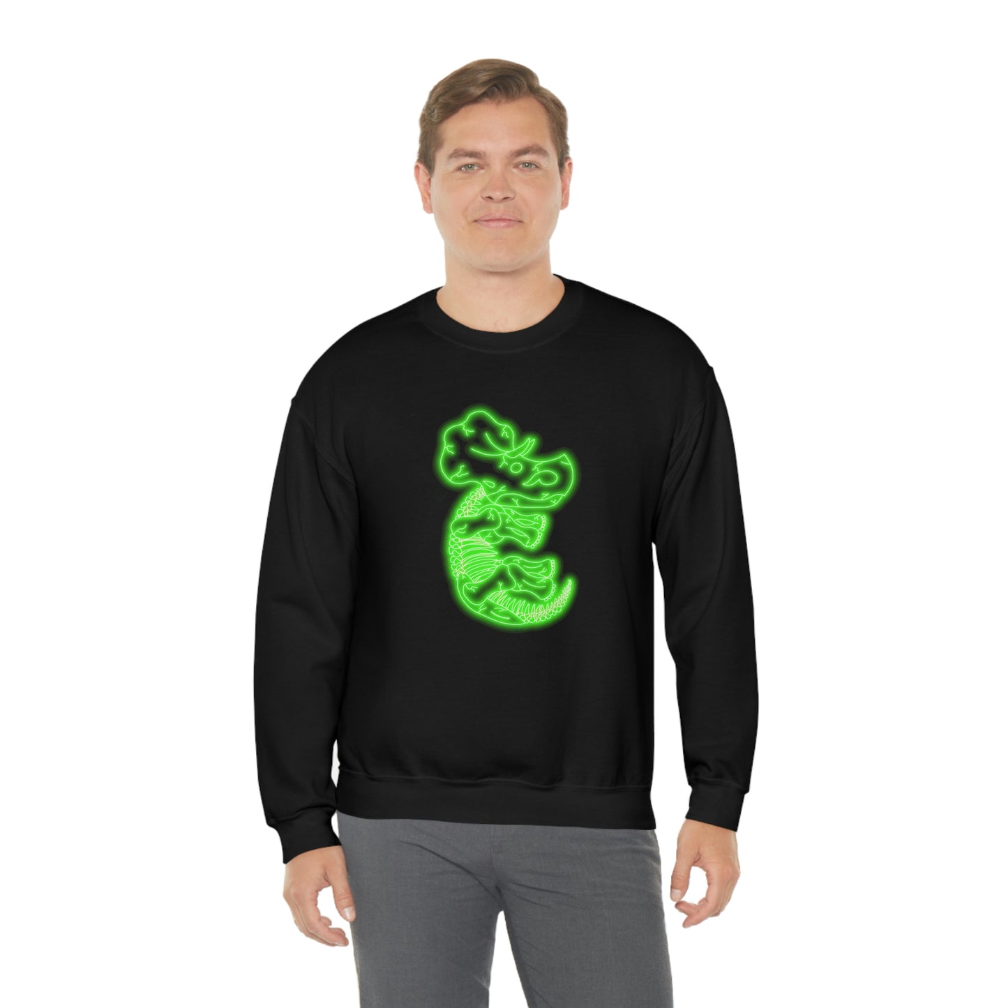 NEON Triceratops Skeleton Sweatshirt - Green