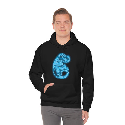 NEON T-Rex Skeleton Hoodie - Blue