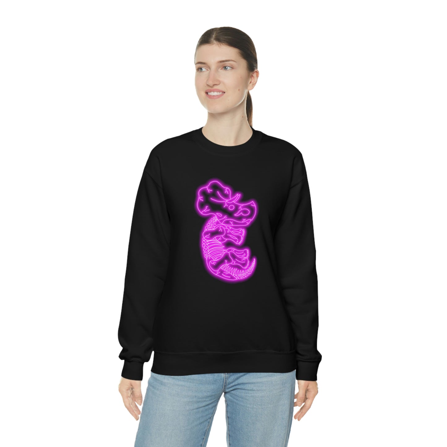 NEON Triceratops Skeleton Sweatshirt - Pink