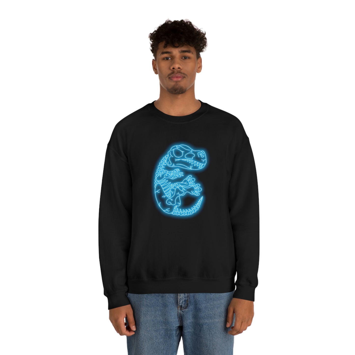 NEON T-Rex Skeleton Sweatshirt - Blue