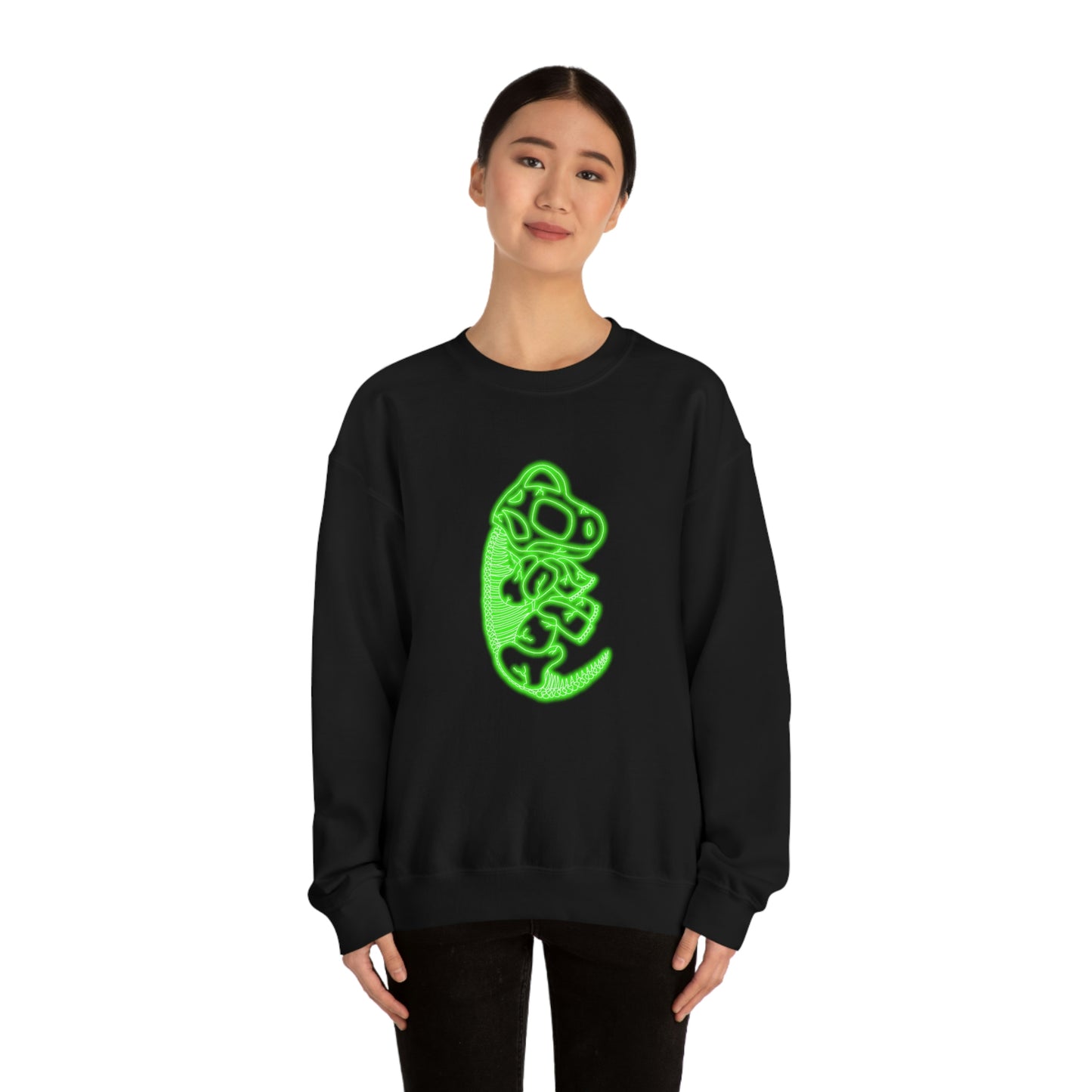 NEON Brachiosaurus Skeleton Sweatshirt - Green