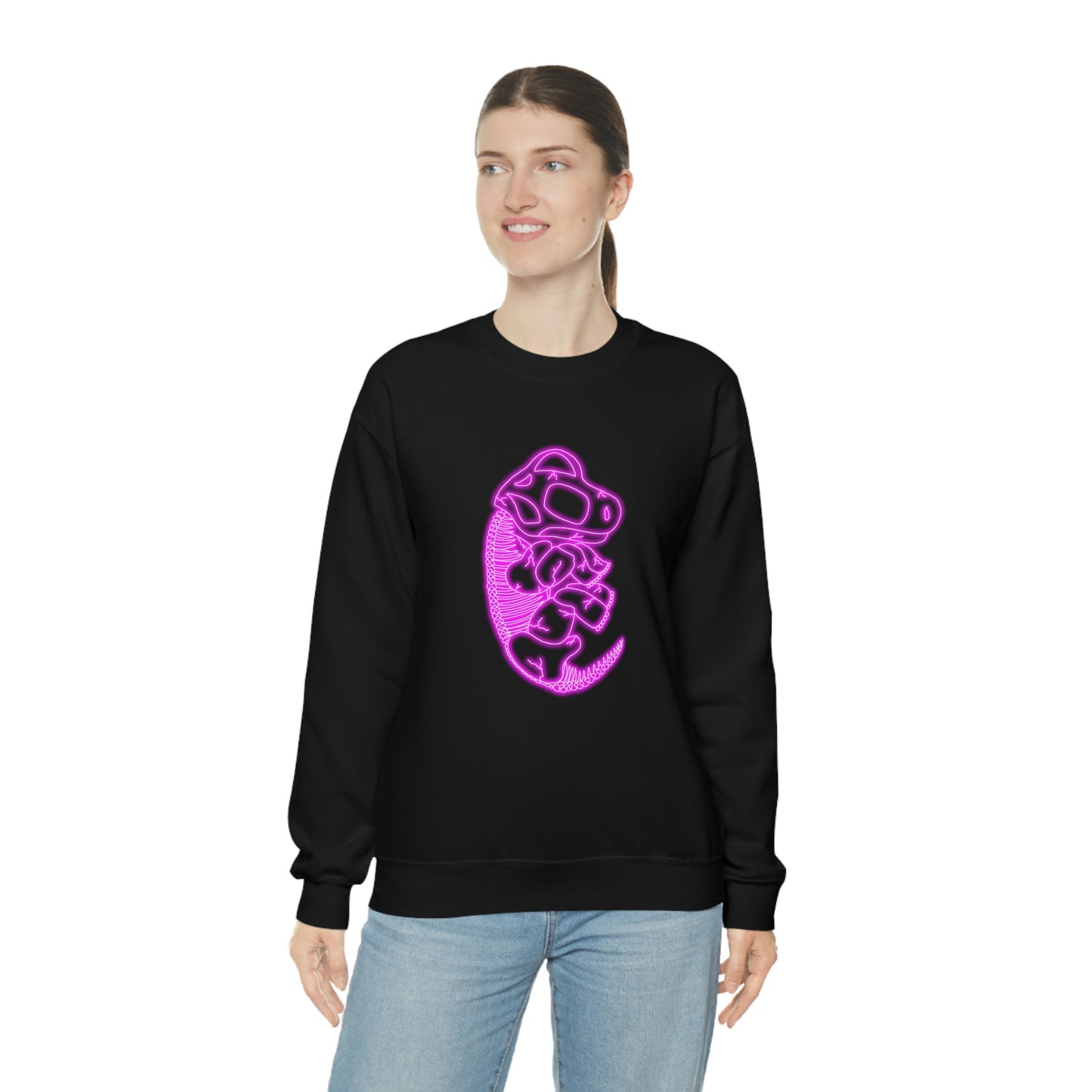 NEON Brachiosaurus Skeleton Sweatshirt - Pink