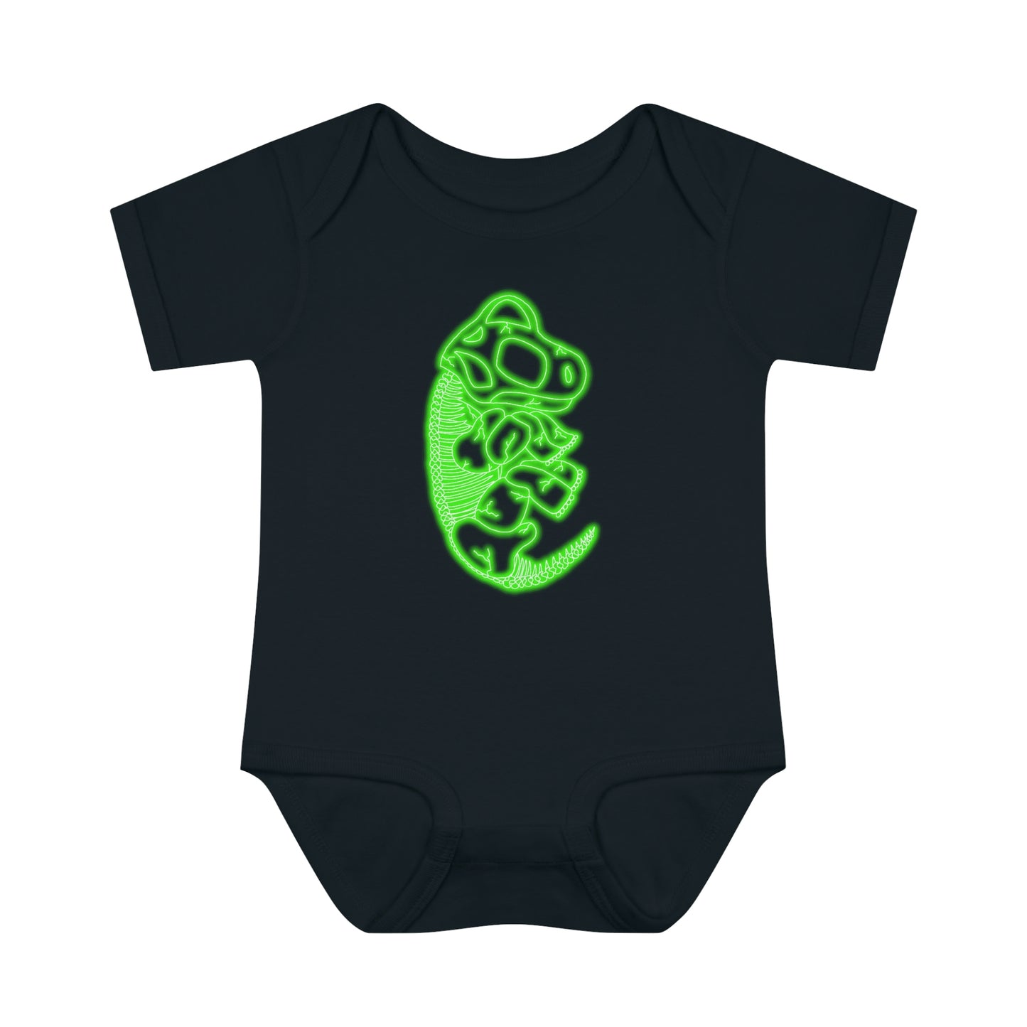 Infant NEON Brachiosaurus Skeleton Body Suit - Green