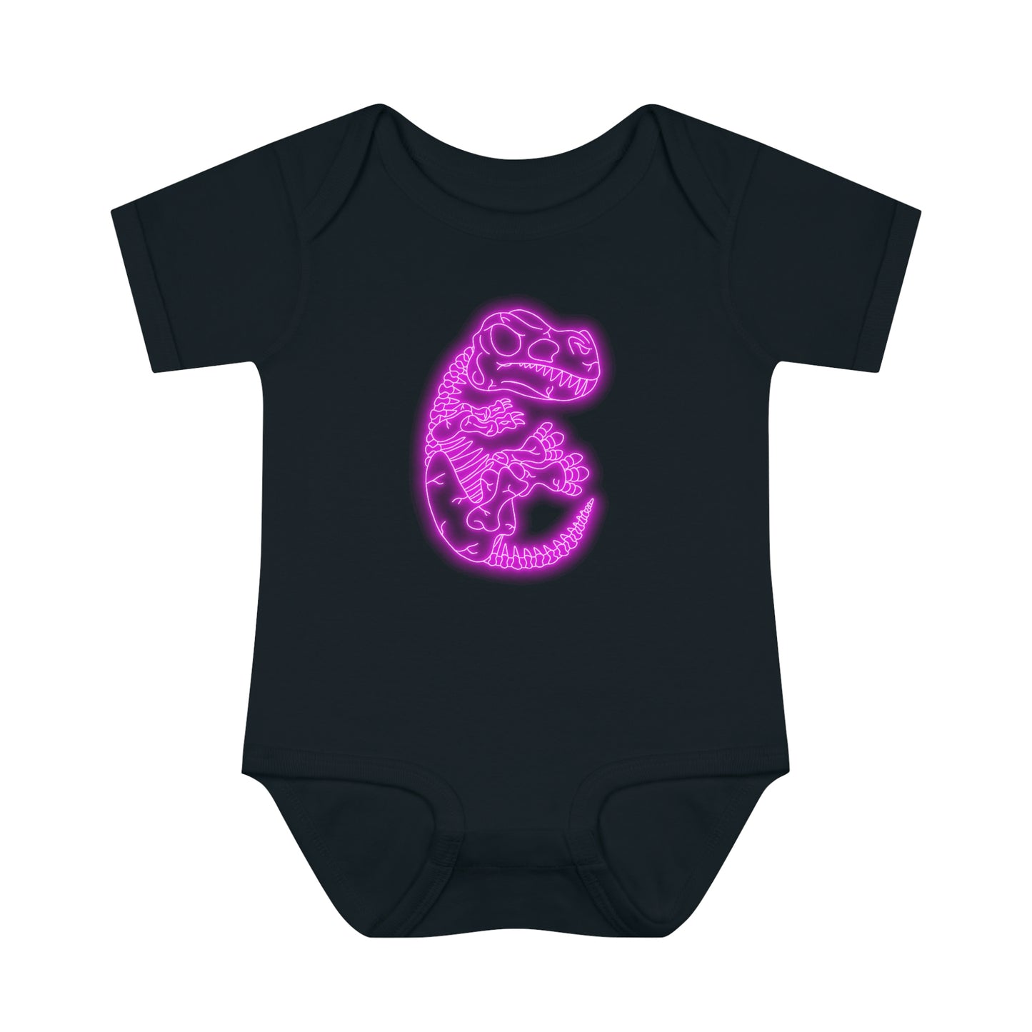 Infant NEON T-Rex Skeleton Body Suit - Pink