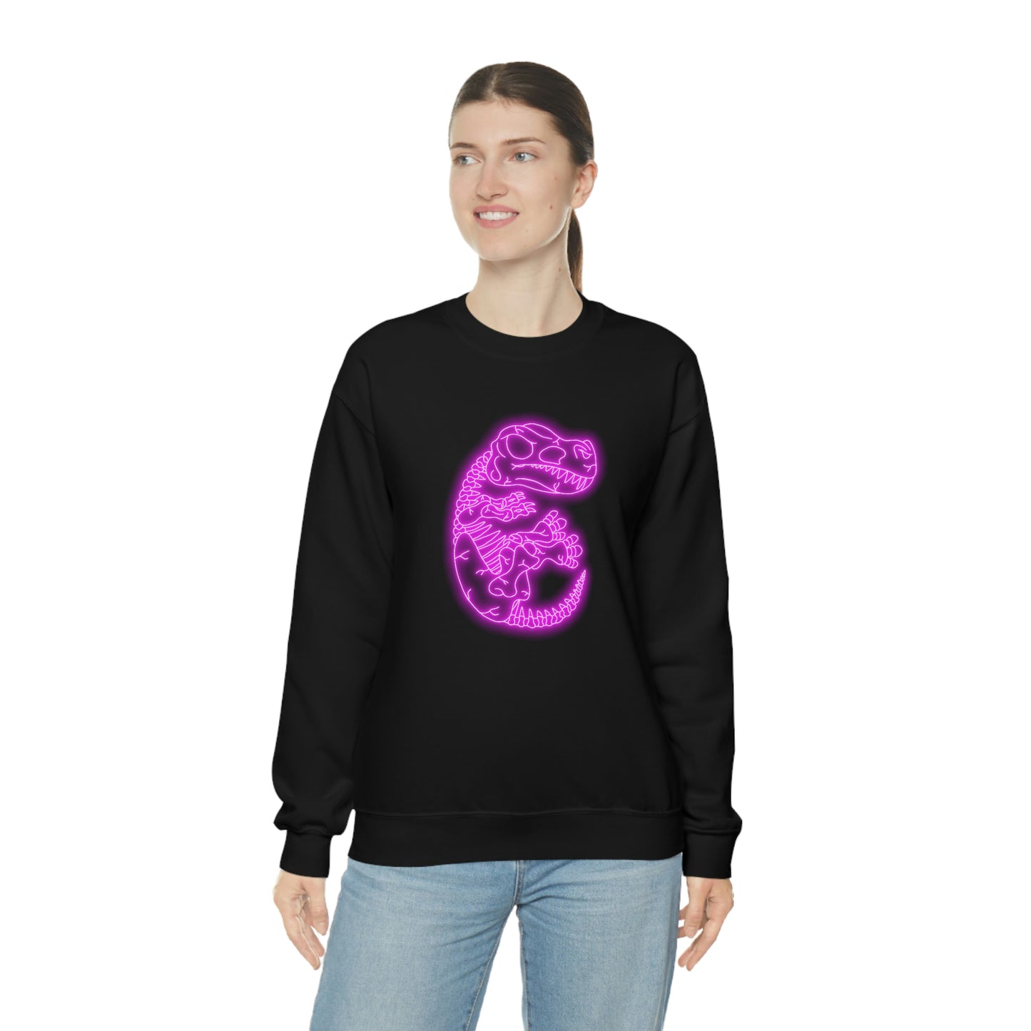 NEON T-Rex Skeleton Sweatshirt - Pink