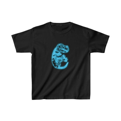 Kids NEON T-Rex Skeleton Tee - Blue