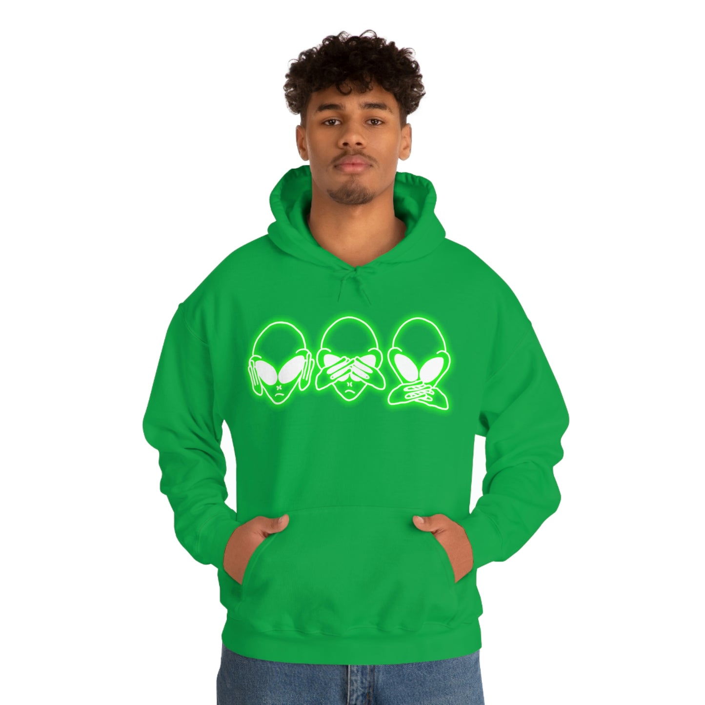 NEON Alien Hear No Evil, See No Evil, Speak No Evil Hoodie