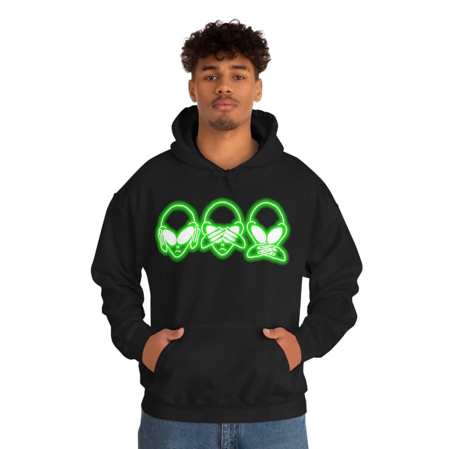 NEON Alien Hear No Evil, See No Evil, Speak No Evil Hoodie