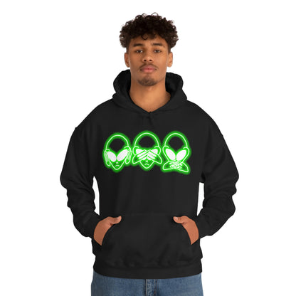 NEON Alien Hear No Evil, See No Evil, Speak No Evil Hoodie