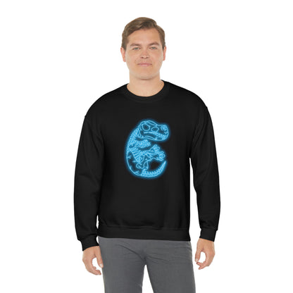 NEON T-Rex Skeleton Sweatshirt - Blue