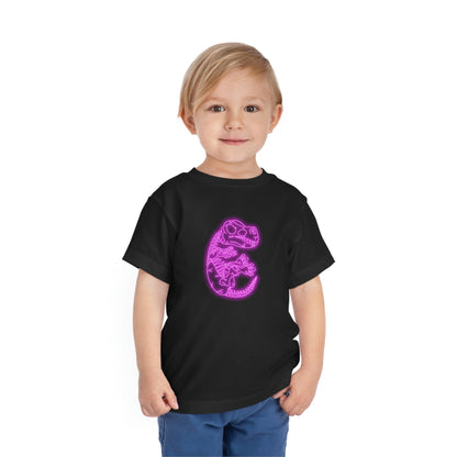 Toddler NEON T-Rex Skeleton Tee - Pink