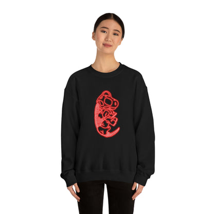 NEON Brachiosaurus Skeleton Sweatshirt - Red