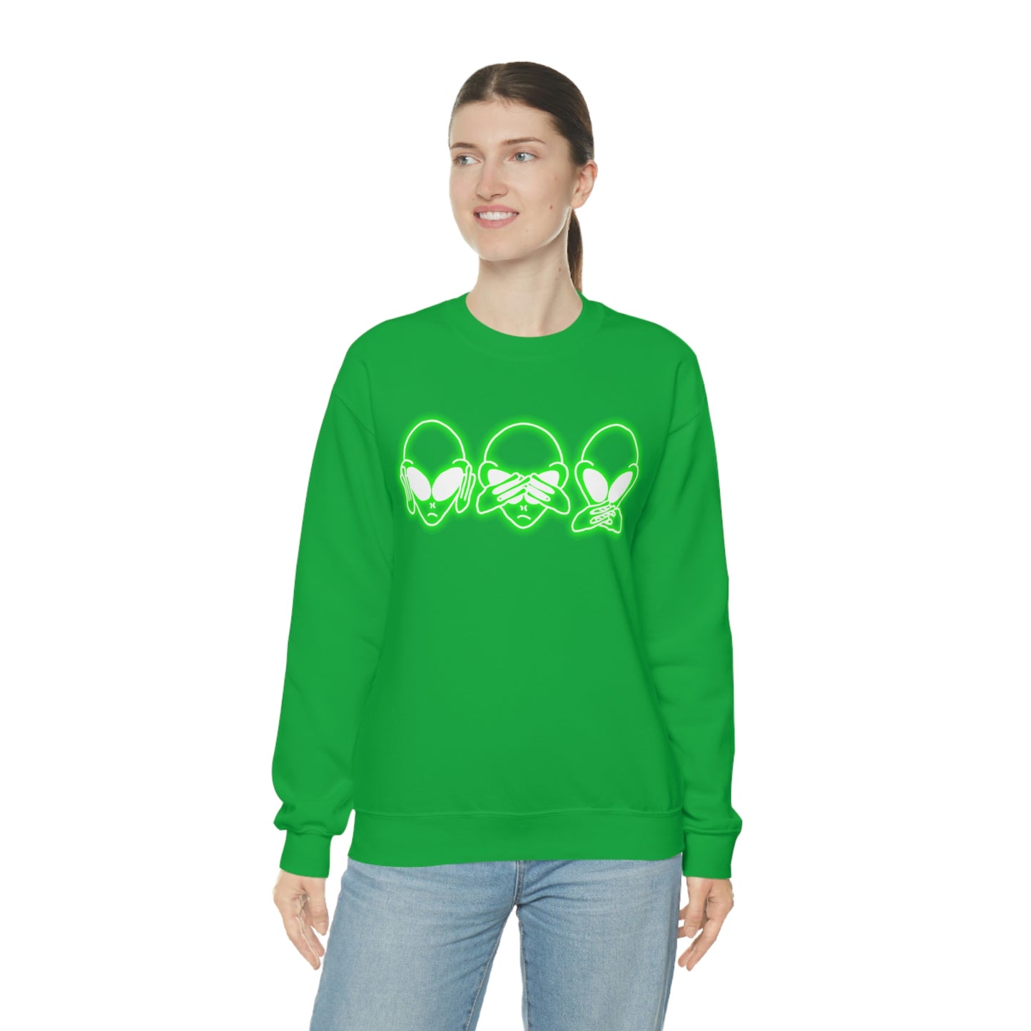 NEON Alien Hear No Evil, See No Evil, Speak No Evil Sweatshirt