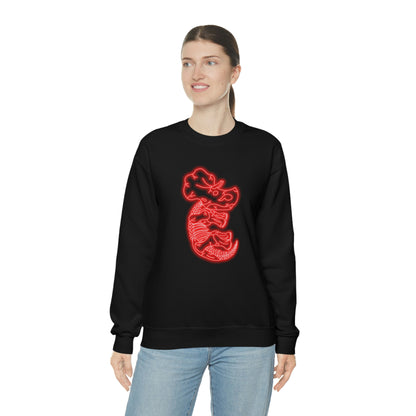 NEON Triceratops Skeleton Sweatshirt - Red