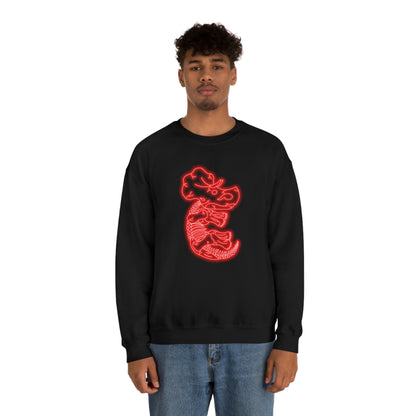 NEON Triceratops Skeleton Sweatshirt - Red