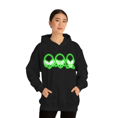 NEON Alien Hear No Evil, See No Evil, Speak No Evil Hoodie