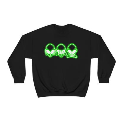 NEON Alien Hear No Evil, See No Evil, Speak No Evil Sweatshirt