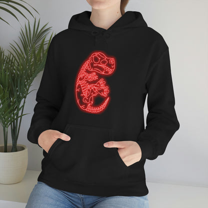 NEON T-Rex Skeleton Hoodie - Red