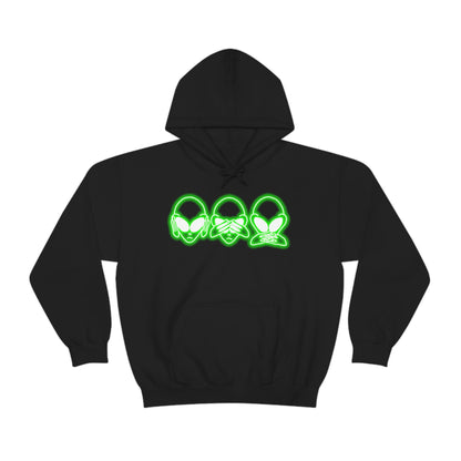 NEON Alien Hear No Evil, See No Evil, Speak No Evil Hoodie