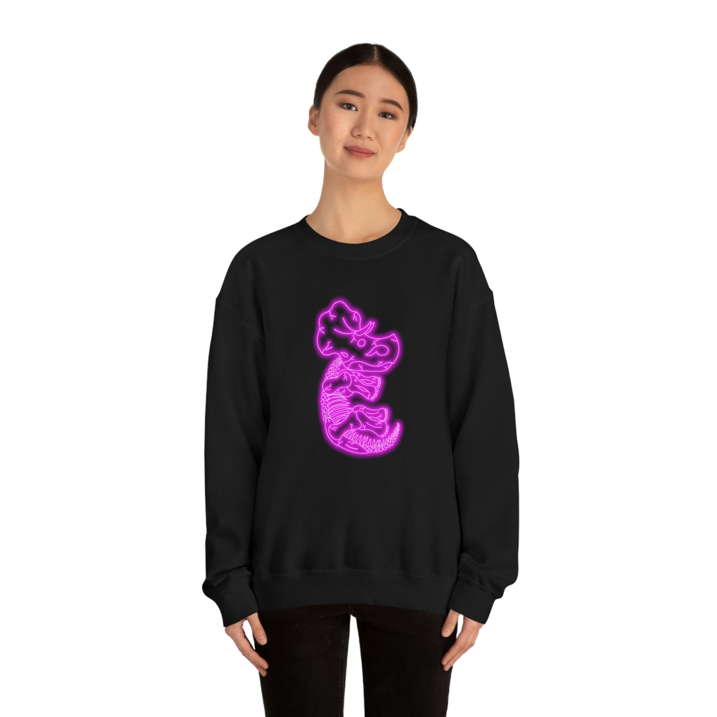 NEON Triceratops Skeleton Sweatshirt - Pink