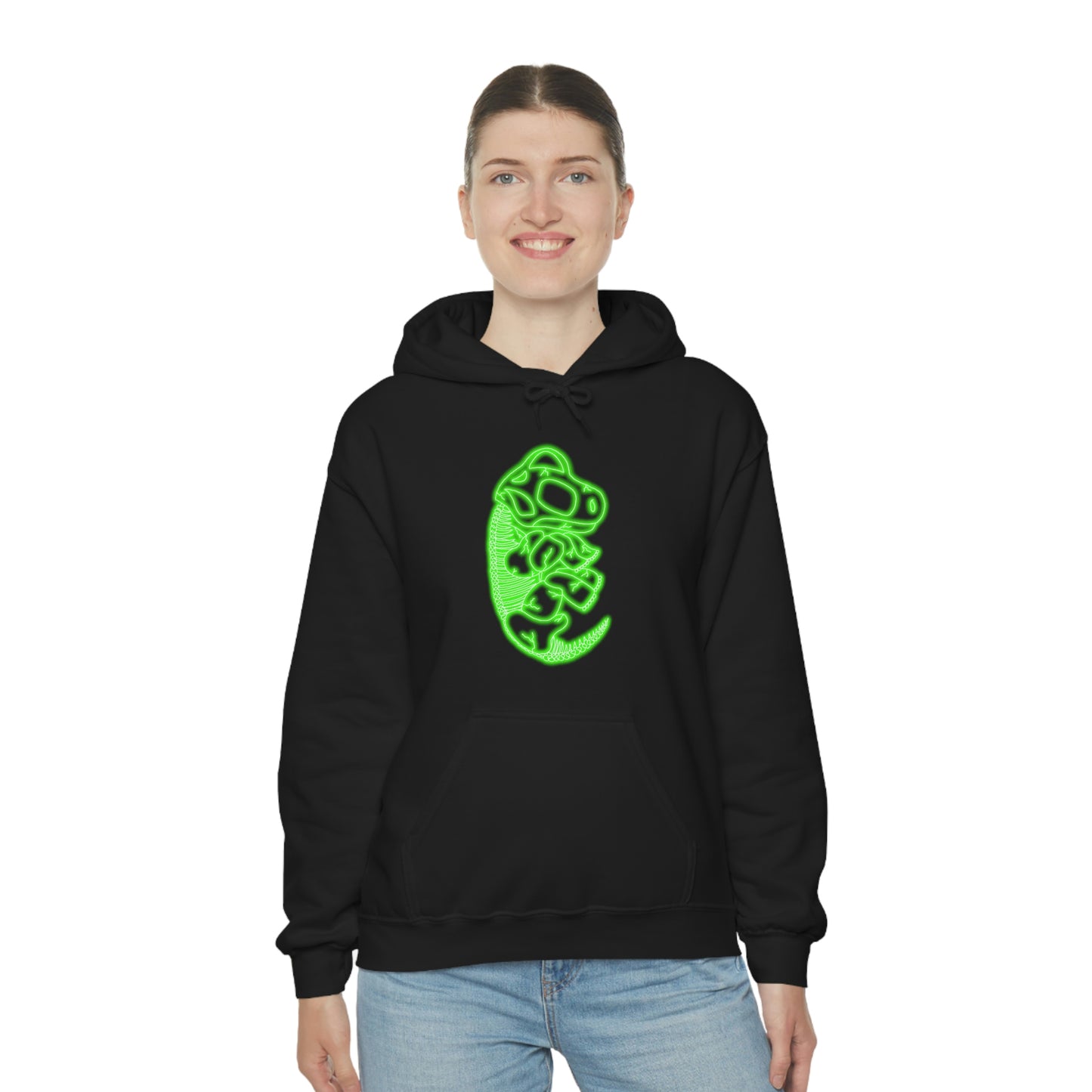 NEON Brachiosaurus Skeleton Hoodie - Green