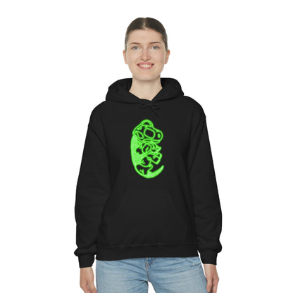 NEON Brachiosaurus Skeleton Hoodie - Green