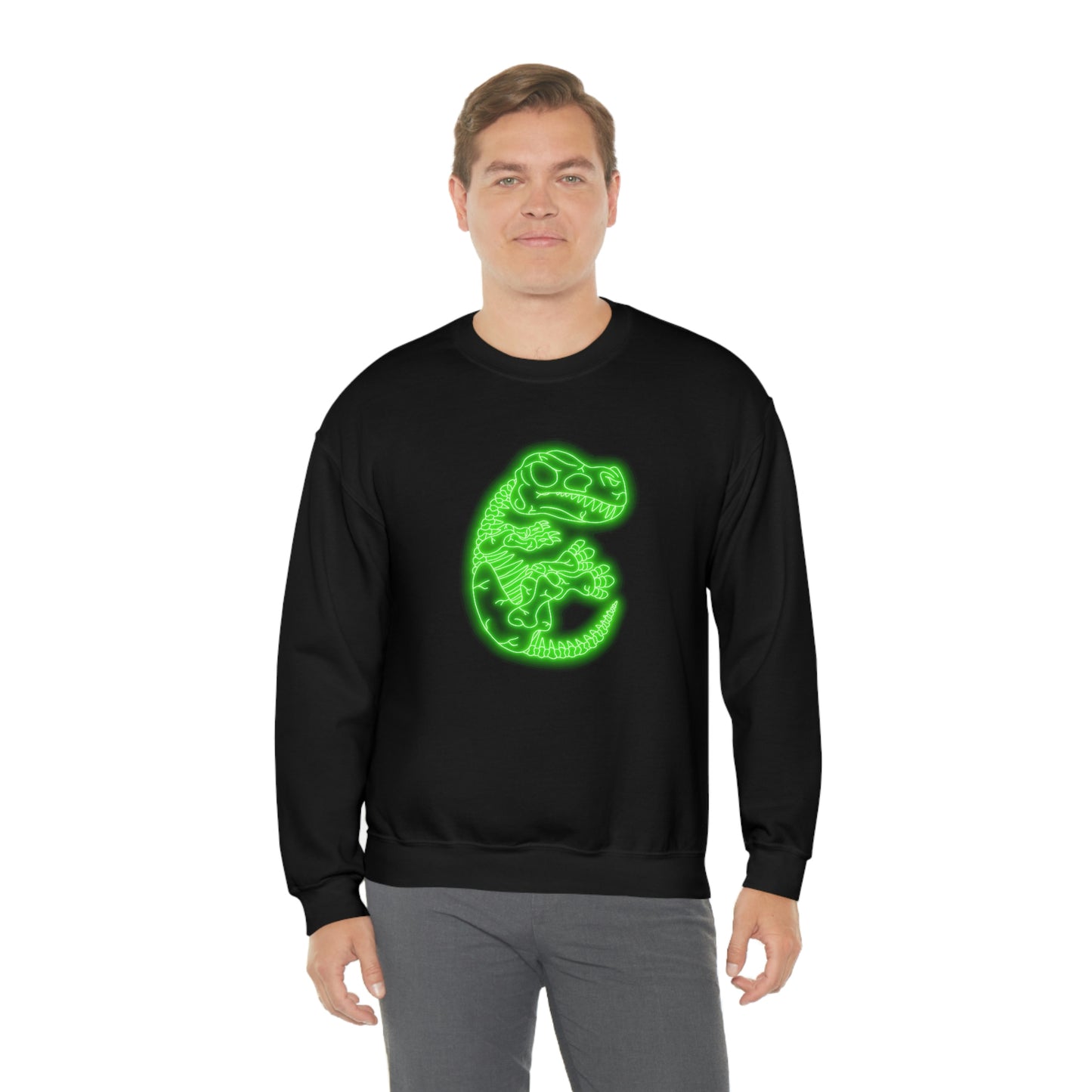 NEON T-Rex Skeleton Sweatshirt - Green