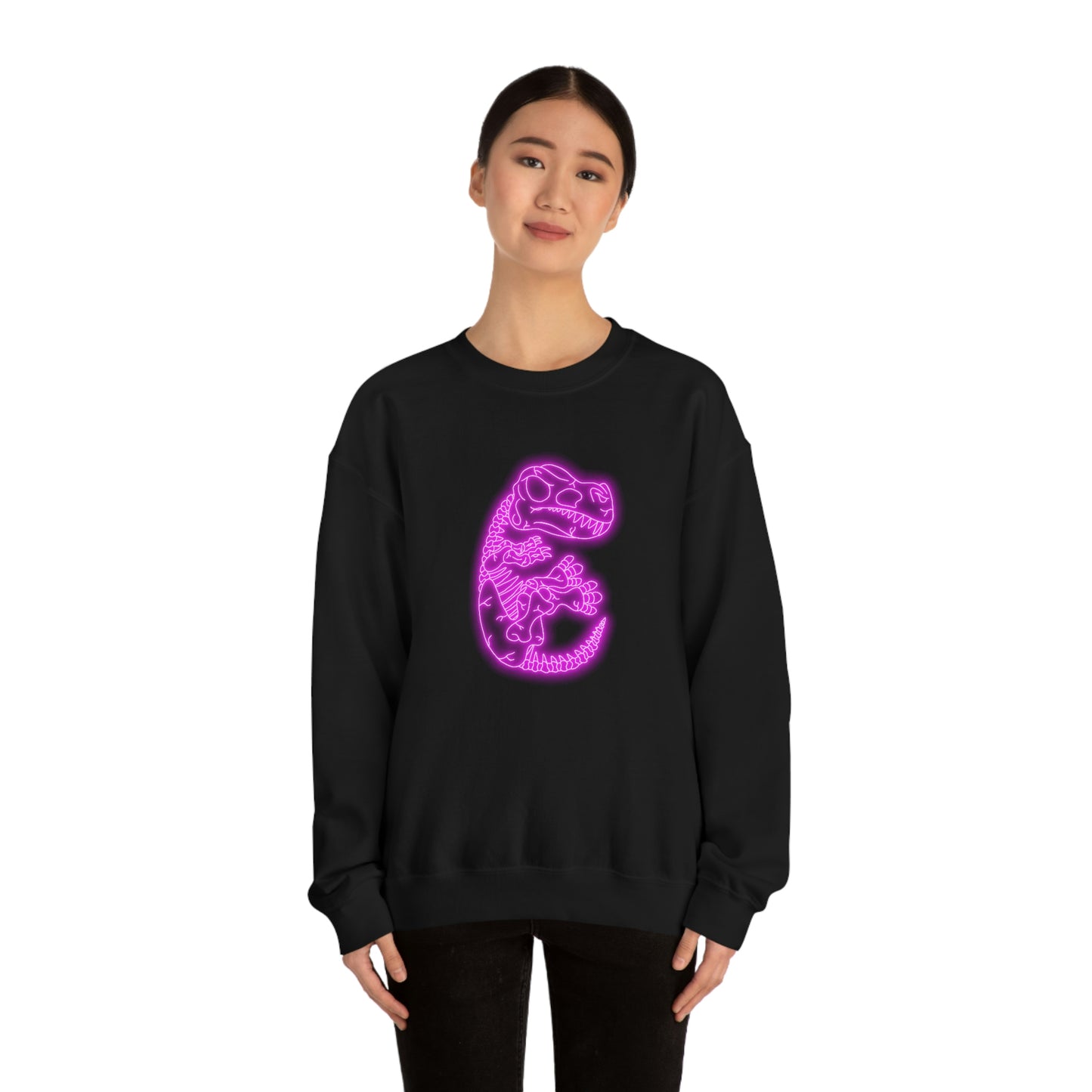 NEON T-Rex Skeleton Sweatshirt - Pink