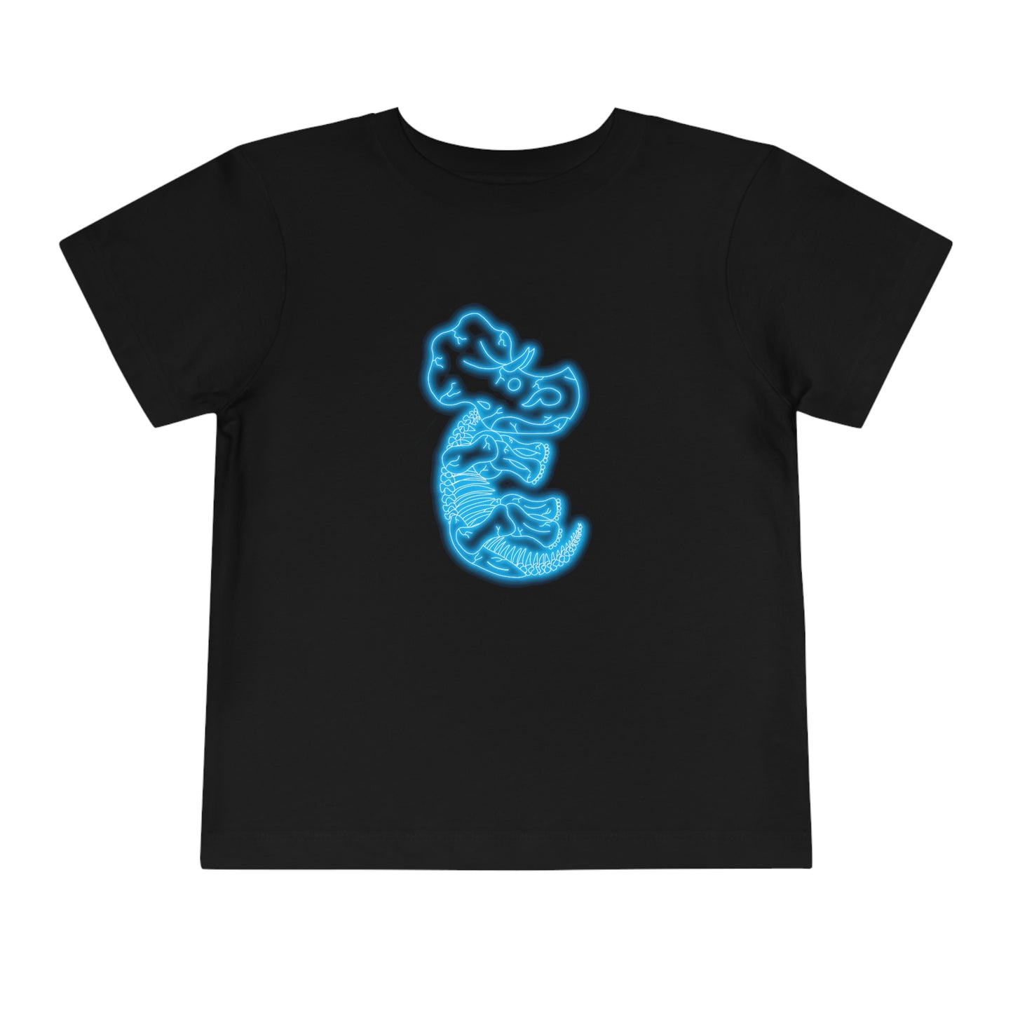 Toddler NEON Triceratops Skeleton Tee - Blue