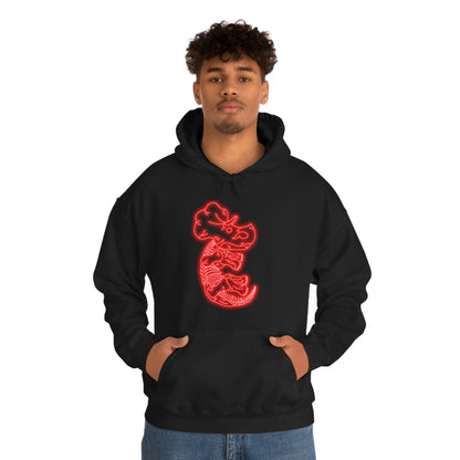 NEON Triceratops Skeleton Hoodie - Red