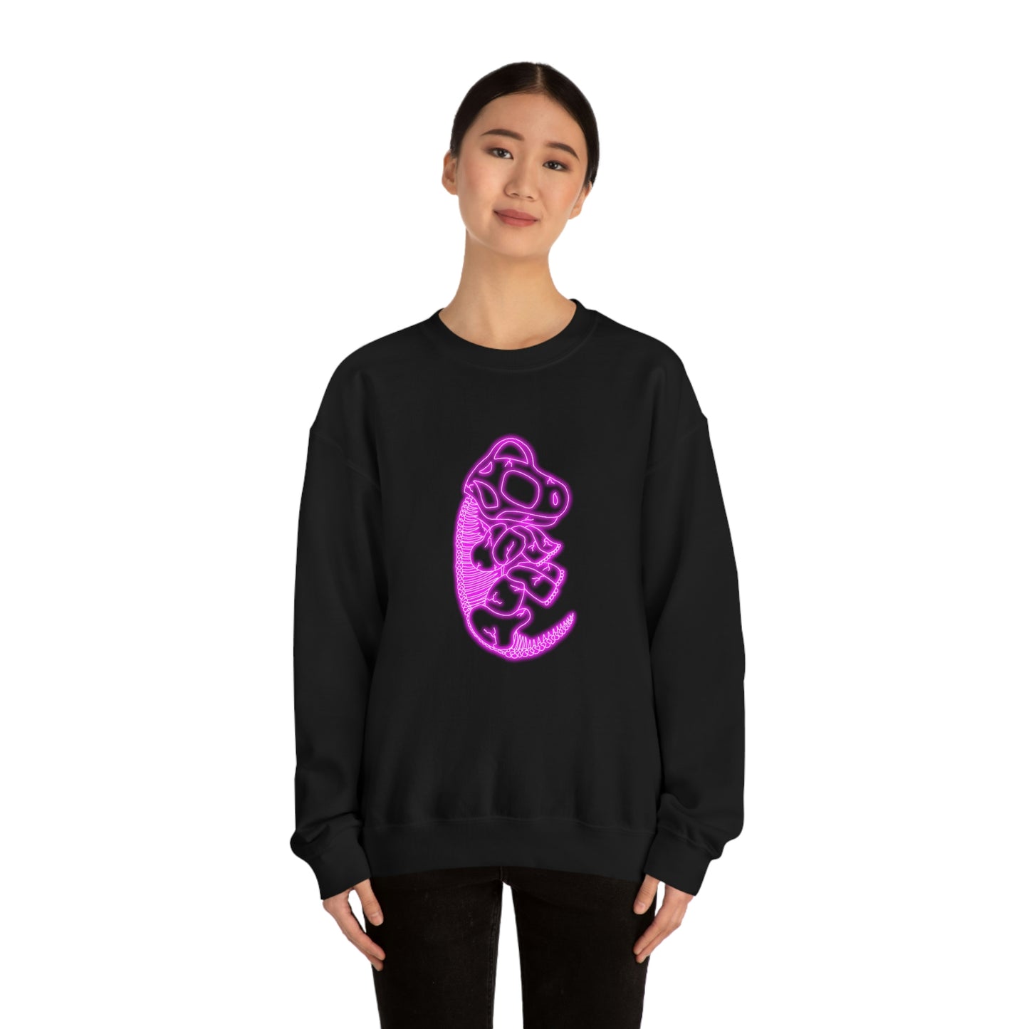 NEON Brachiosaurus Skeleton Sweatshirt - Pink