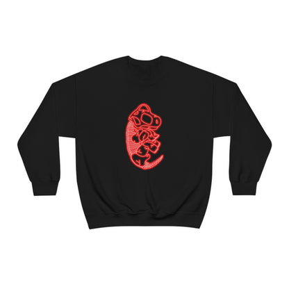 NEON Brachiosaurus Skeleton Sweatshirt - Red