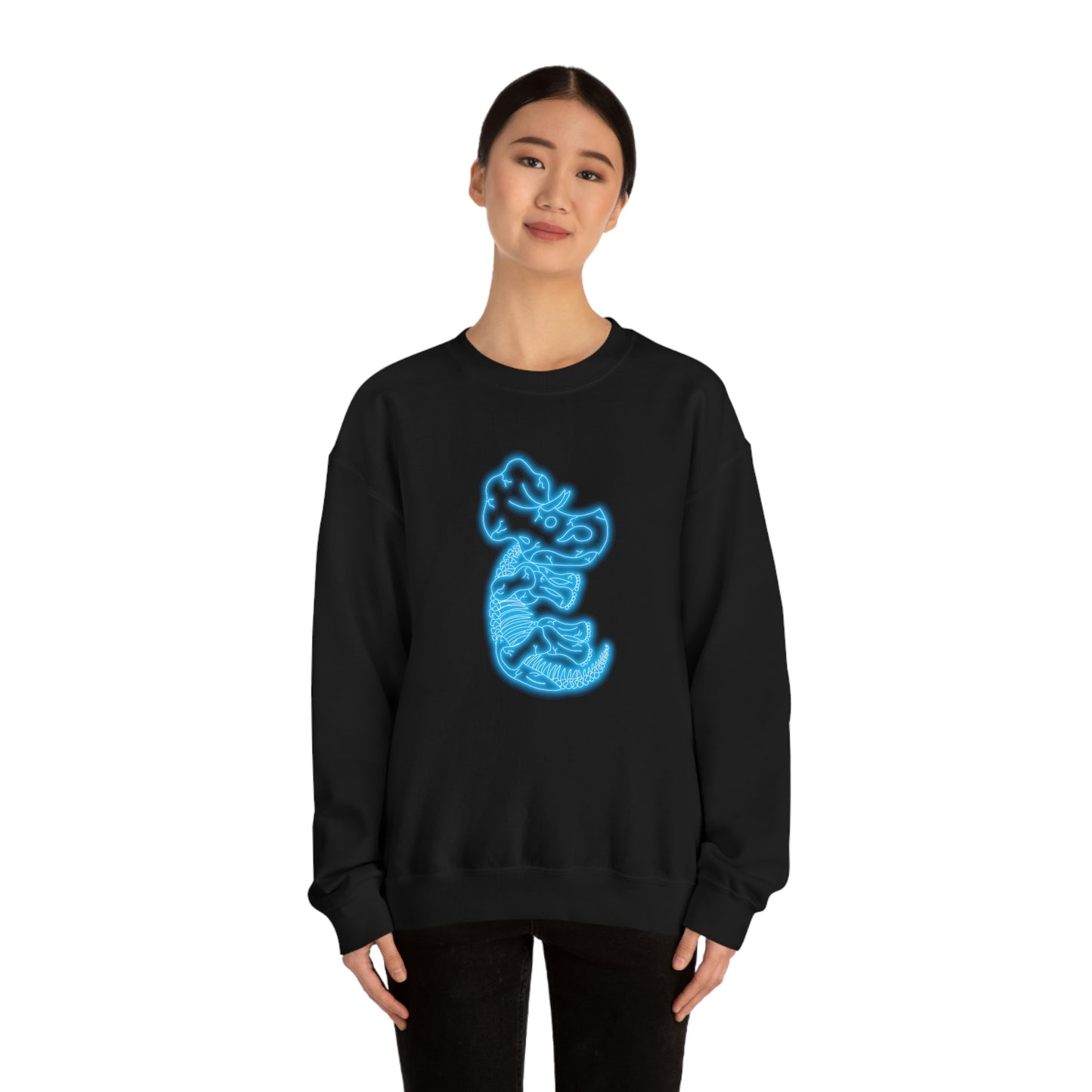 NEON Triceratops Skeleton Sweatshirt - Blue