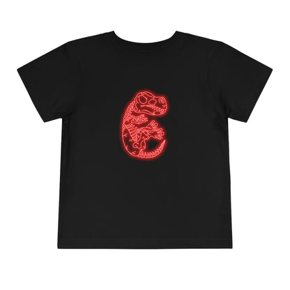 Toddler NEON T-Rex Skeleton Tee - Red