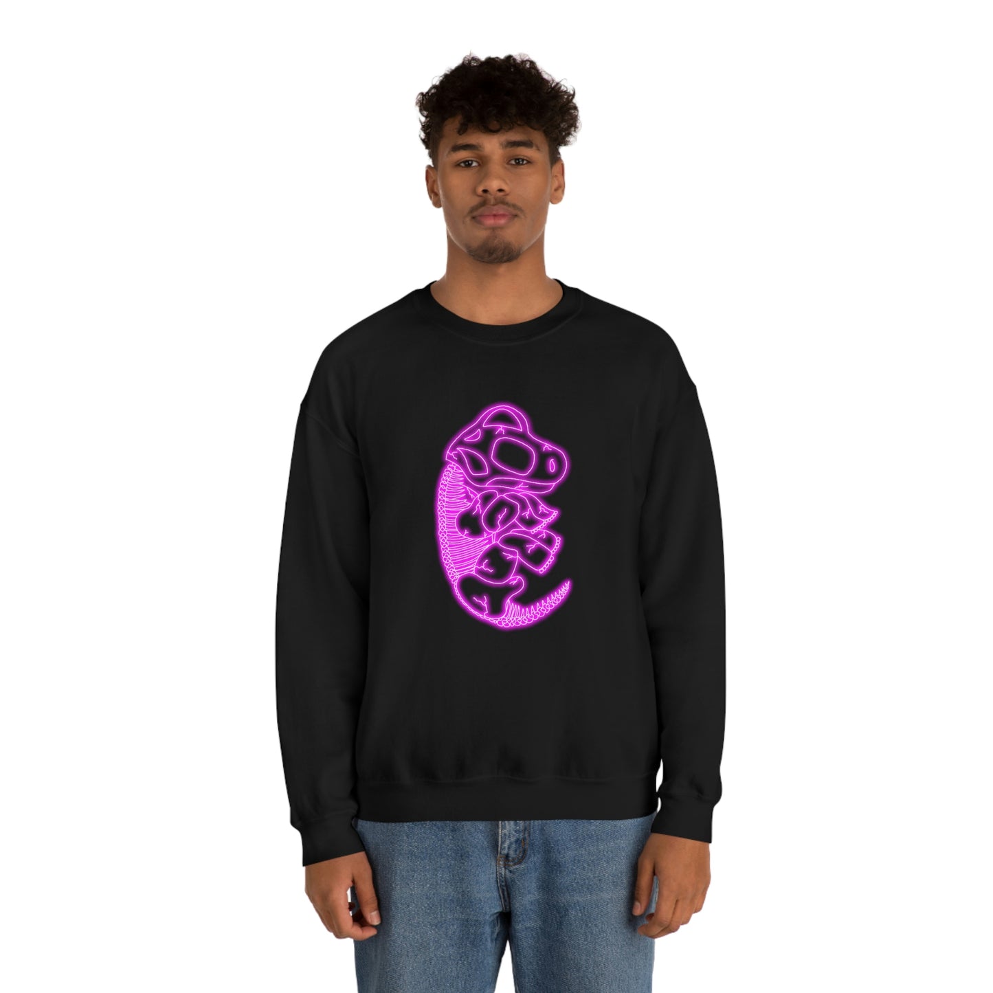 NEON Brachiosaurus Skeleton Sweatshirt - Pink