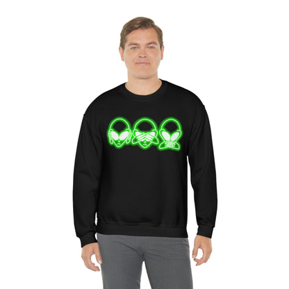 NEON Alien Hear No Evil, See No Evil, Speak No Evil Sweatshirt