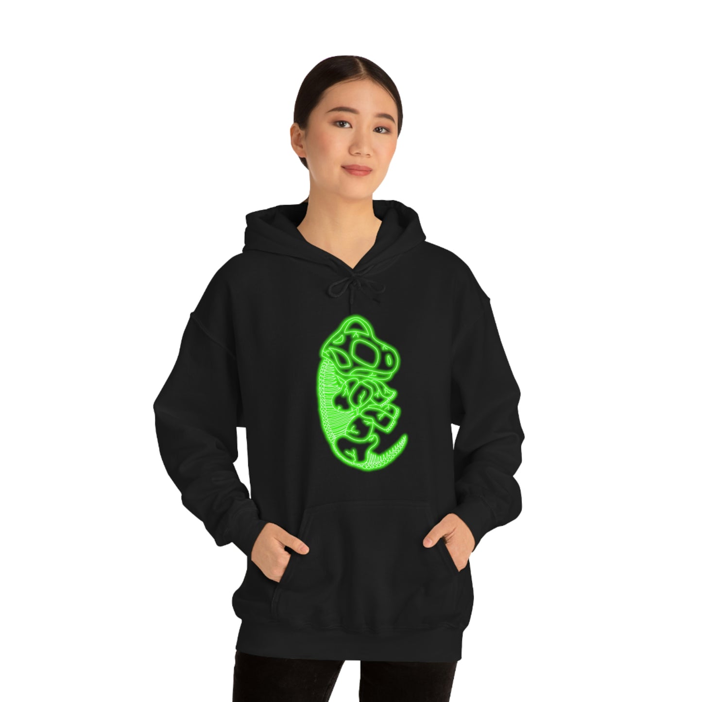 NEON Brachiosaurus Skeleton Hoodie - Green