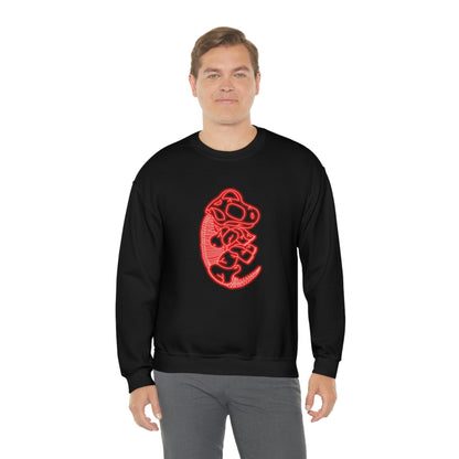 NEON Brachiosaurus Skeleton Sweatshirt - Red