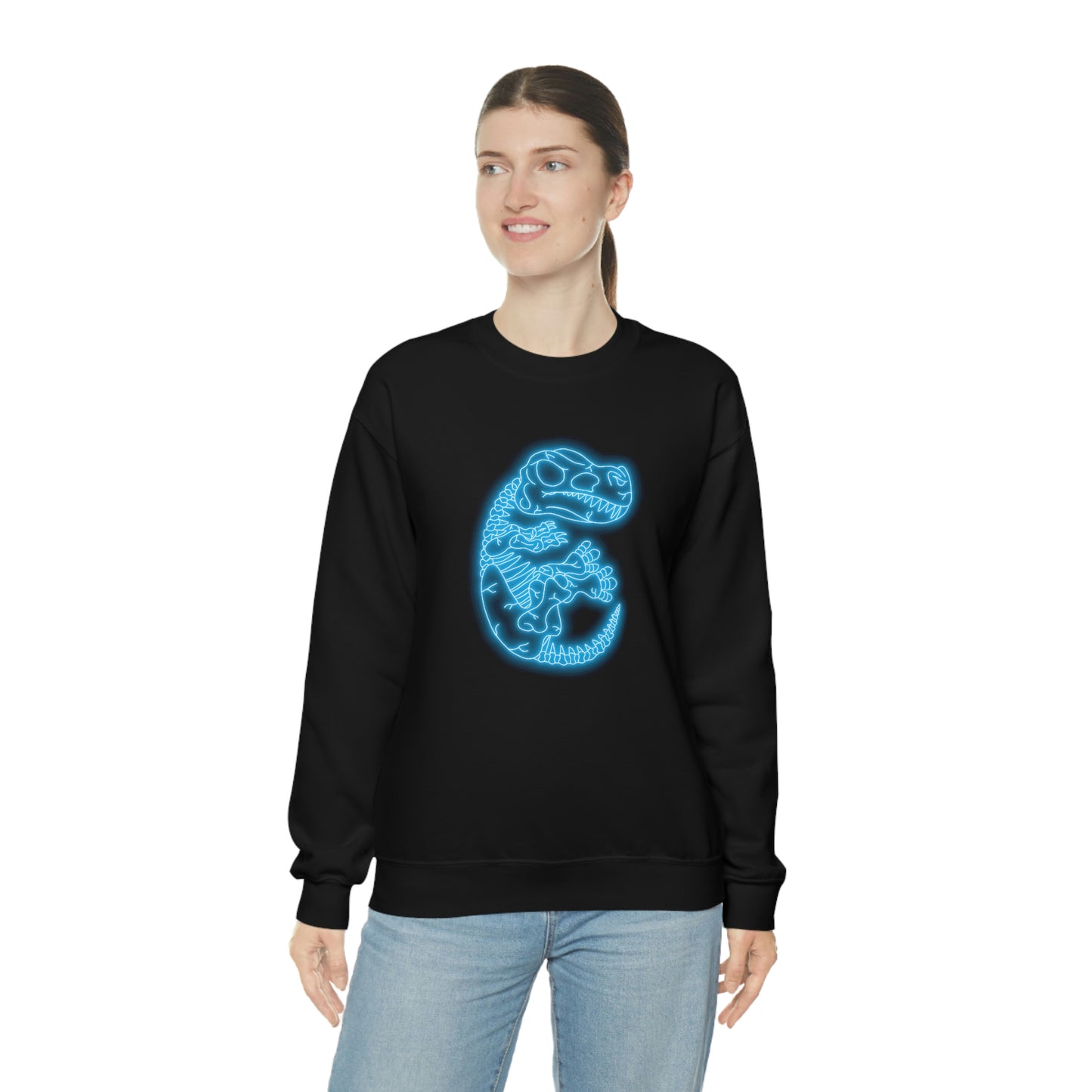 NEON T-Rex Skeleton Sweatshirt - Blue