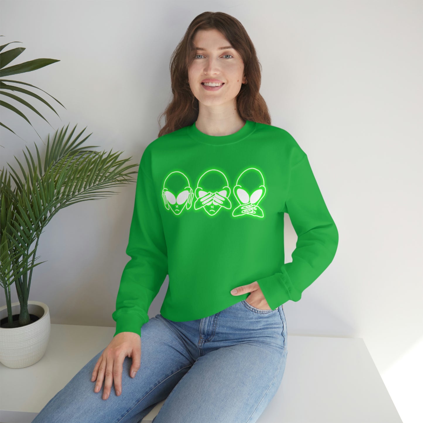 NEON Alien Hear No Evil, See No Evil, Speak No Evil Sweatshirt