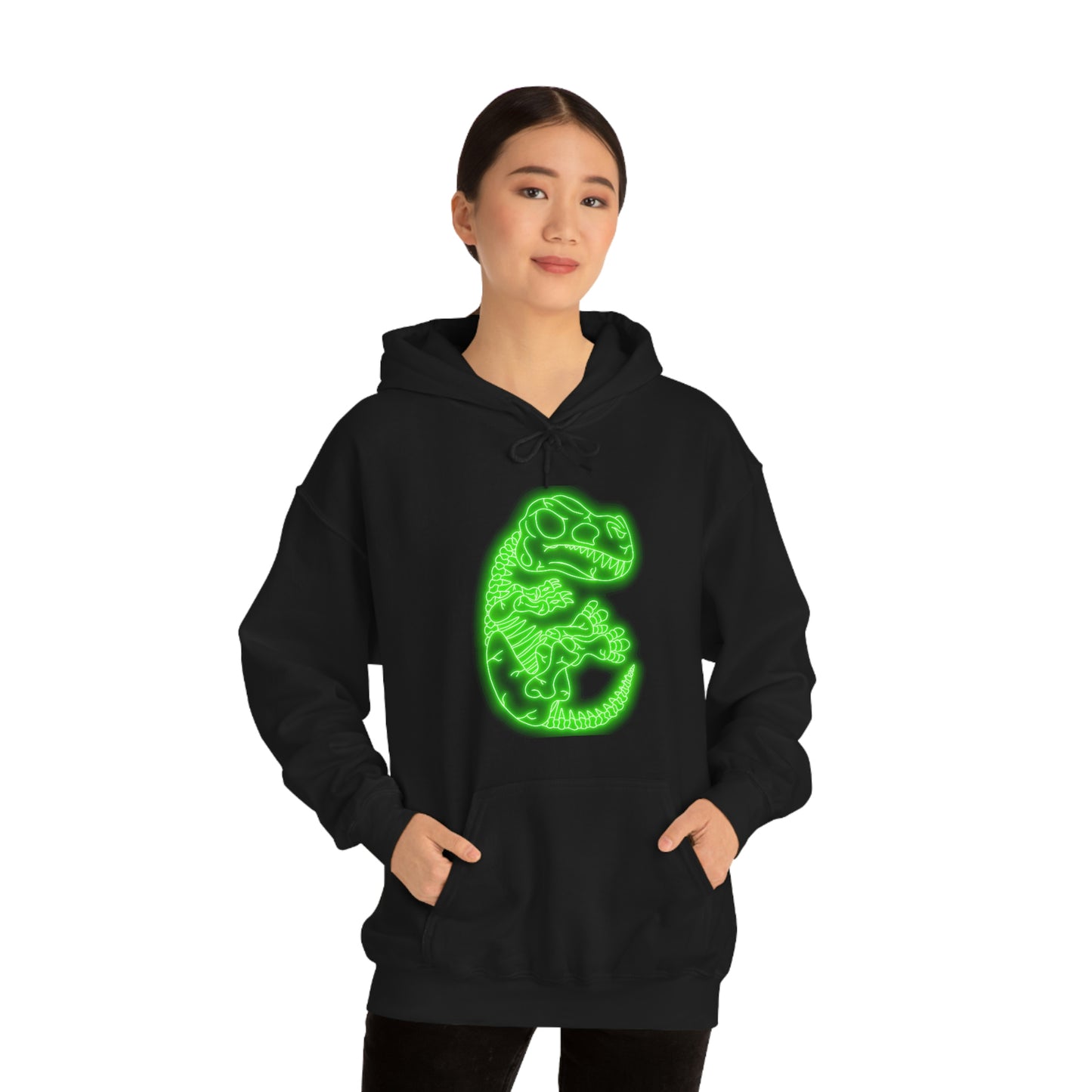 NEON T-Rex Skeleton Hoodie - Green