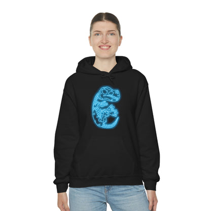 NEON T-Rex Skeleton Hoodie - Blue