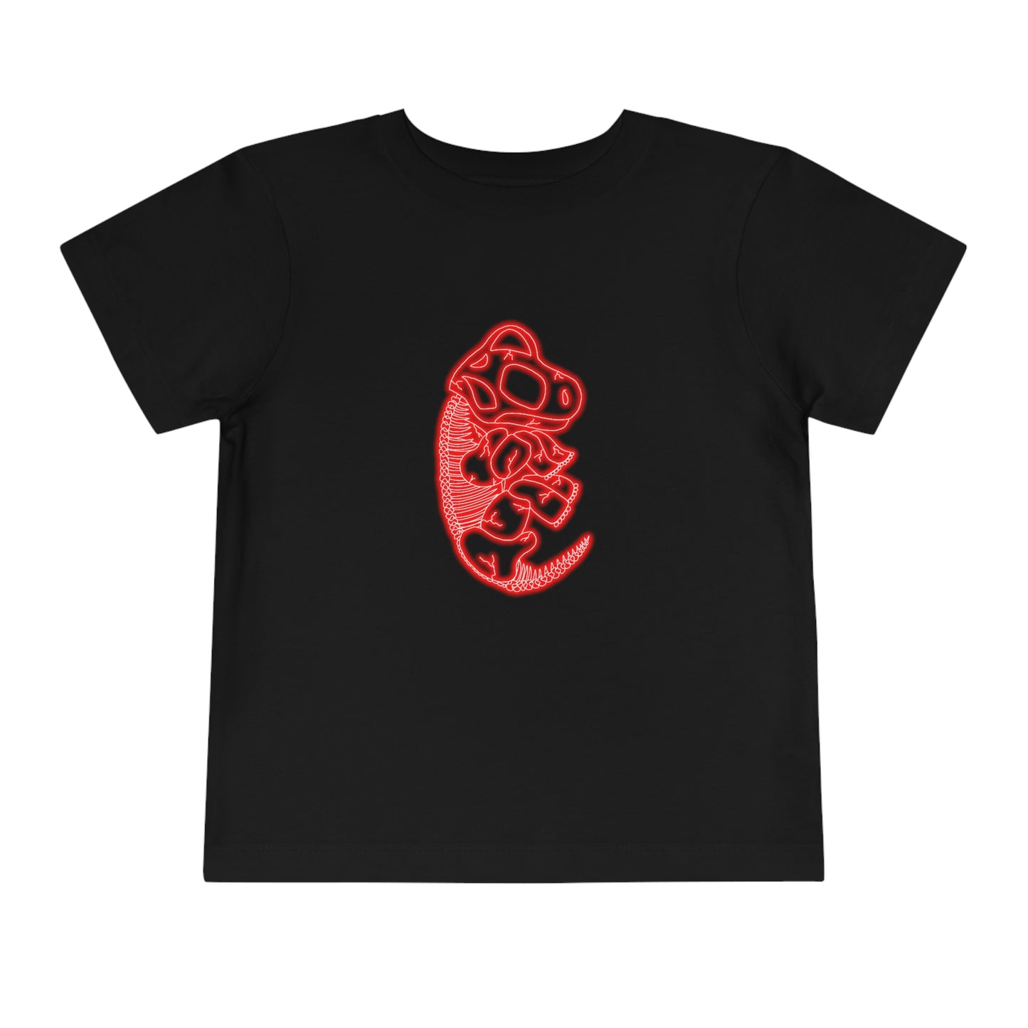 Toddler NEON Brachiosaurus Skeleton Tee - Red